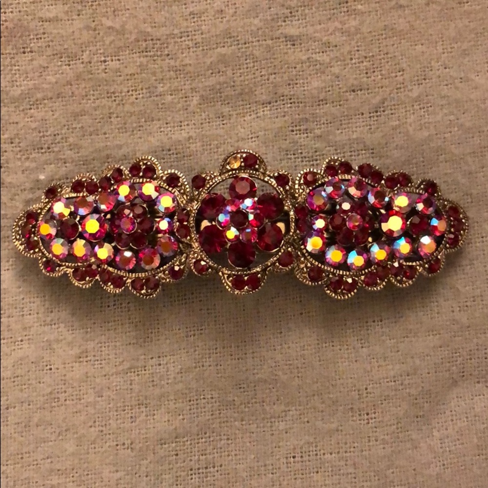 Sparkly Red Rhinestone Hairpin
